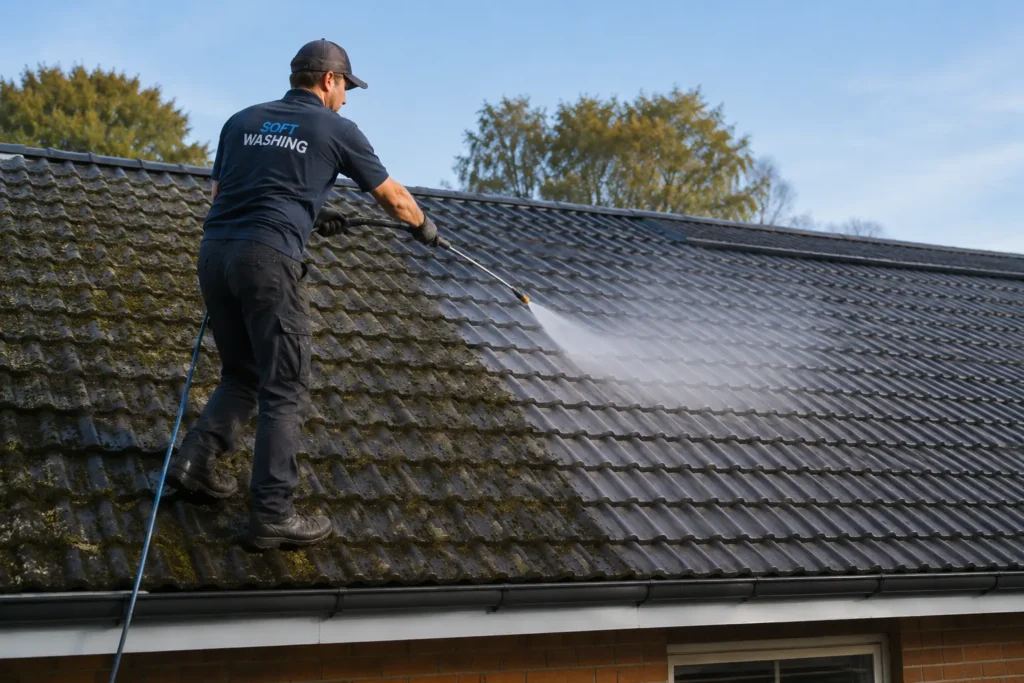 Soft wash roof cleaning service in Bournemouth